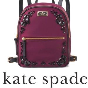 NWOT Kate Spade jeweled purple/plum backpack